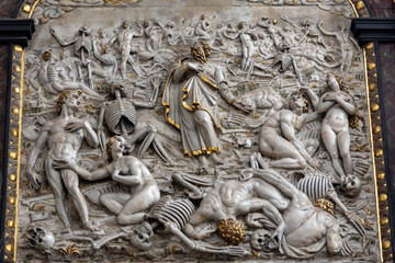  Ezekiel's vision at the epitaph of Edward Blemke in St. Mary's Basilica in Gdansk. Poland