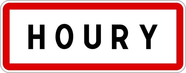 Panneau entrée ville agglomération Houry / Town entrance sign Houry