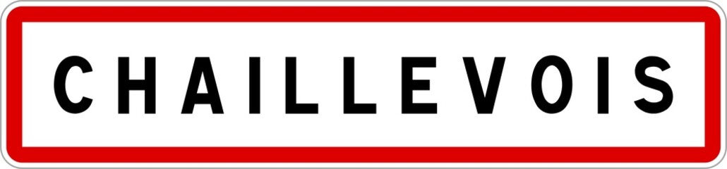 Fototapeta premium Panneau entrée ville agglomération Chaillevois / Town entrance sign Chaillevois