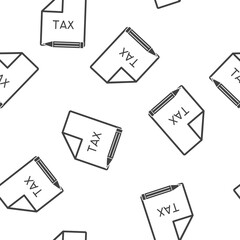 Vector tax form icon seamless pattern on a white background. Layers grouped for easy editing illustration. For your design