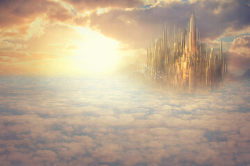 Heaven above the clouds. Concept shot of what Heaven would look like. - obrazy, fototapety, plakaty