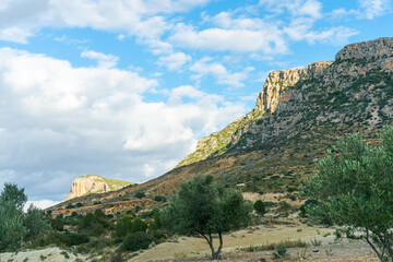 view of Zaghouan mountain in north Tunisia  -Zaghouan governorate - Tunisia 