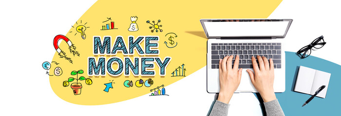 Make Money with person using a laptop computer
