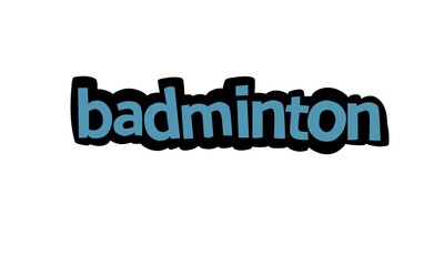 BADMINTON writing vector design on white background