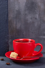 Cup of coffee on abstract background texture as minimalism concept style