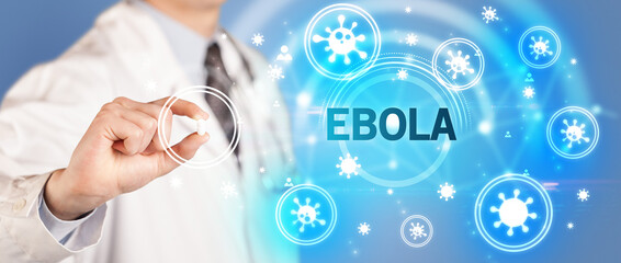 Doctor giving pill, virus concept