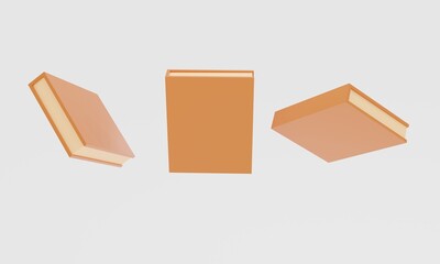 set of books isolated on a white background. 3d illustration