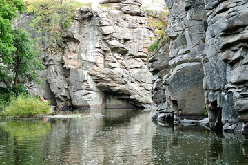 canyon in Buki autumn river stone Ukraine