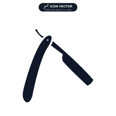 straight razor icon symbol template for graphic and web design collection logo vector illustration