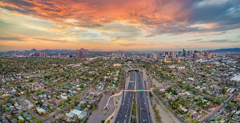 Kussenhoes Phoenix, Arizona, USA Downtown Skyline Aerial © Kevin Ruck
