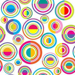 Tapeten Colorful seamless pattern with circles and round shapes © hibrida