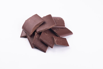 chocolate chips isolated in white background