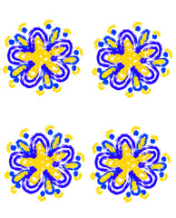 set of four flowers