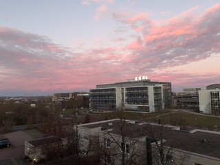 sunset over the city