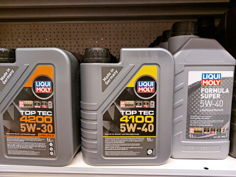 Liqui Moly engine oil in a supermarket