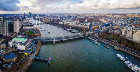 The aerial view of Big Ben in London