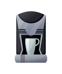 Coffee maker machine icon. Kitchen accessorie for making a drink. Isolated electronic equipment