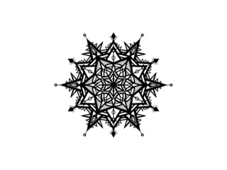 black on white snowflake illustration