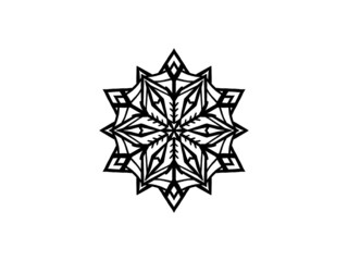 black on white snowflake illustration