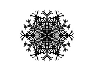 black on white snowflake illustration