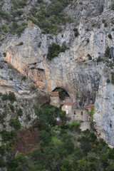 Naklejka premium L'ermitage Saint-Antoine dans les Gorges de Galamus