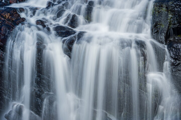 Fototapeta na wymiar Exiting view of waterfall in Sri Lanka