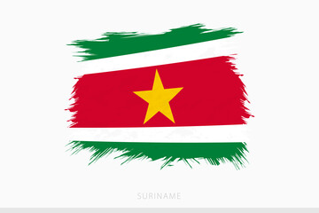 Grunge flag of Suriname, vector abstract grunge brushed flag of Suriname.
