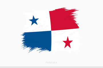 Obraz na płótnie Canvas Grunge flag of Panama, vector abstract grunge brushed flag of Panama.