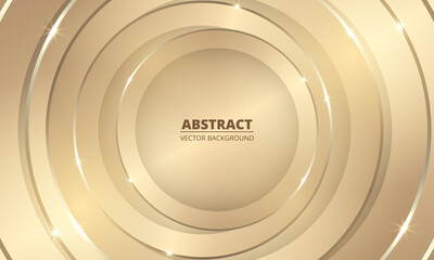 Obraz premium Abstract luxury golden circles on gold background. Realistic elegant luxury background with circles line golden elements. Vector illustration