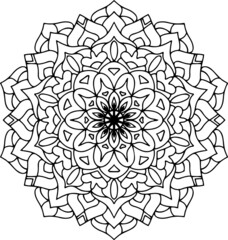 Fototapeta premium Vector floral mandala , Vector Mandala, Mandala ornament, Mandala flower, Black and white mandala, Floral mandala design , flower mandala coloring, Decorative mandala 