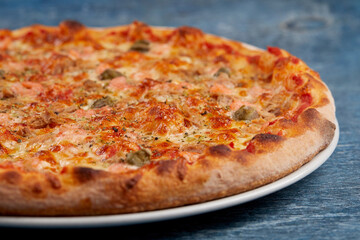 pizza on the wooden background