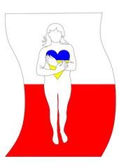 Mother from Ukraine heart flag Matka z Ukrainy serce flaga