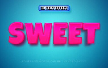Sweet 3d editable text effect style
