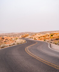 Vue sur la route dans la Vallée de Feu Nevada State Park