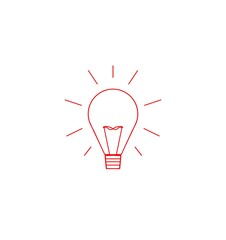 bulb idea wallpaper on white background red color 
