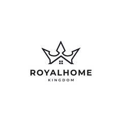 Obraz premium King Queen Crown House Real Estate Building Apartment Premium Elegant Luxury logo design