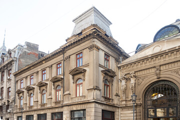 Downtown (old town) of city of Bucharest, Romania