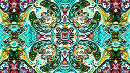 Fractal artwork, Abstract design, geometric pattern, random symmetry