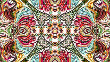 Fractal artwork, Abstract design, geometric pattern, random symmetry