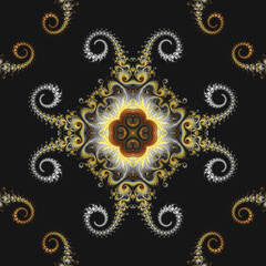 Fractal artwork, Abstract design, geometric pattern, random symmetry