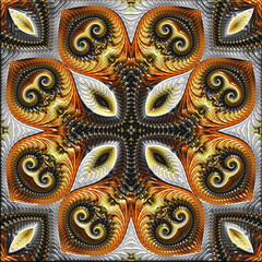Fractal artwork, Abstract design, geometric pattern, random symmetry