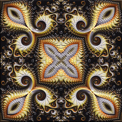 Fractal artwork, Abstract design, geometric pattern, random symmetry