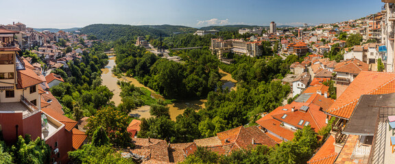 Panorama of Veliko Tarnovo town, Bulgaria