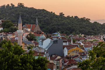 Fototapeta na wymiar Skyline of the Old Town of Plovdiv, Bulgaria