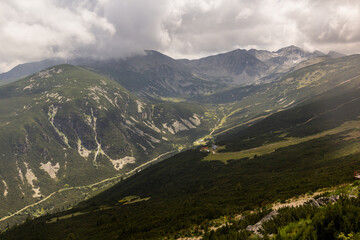 Fototapeta na wymiar Valley under the highest peak of Bulgaria, Musala, in Rila mountains