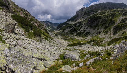 Fototapeta na wymiar Valley under Malyovitsa peak in Rila mountains, Bulgaria