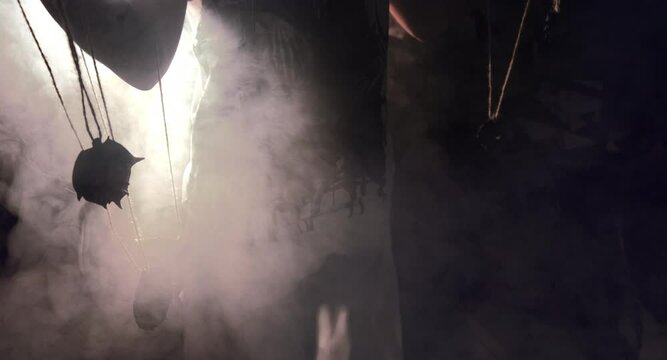 the sorceress stands in the smoke. voodoo rite