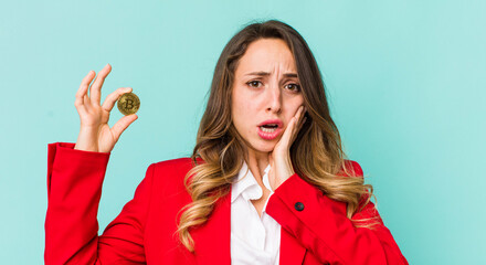 pretty woman feeling shocked and scared