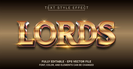 Lords Text Style Effect. Editable Graphic Text Template.