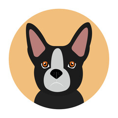Cute French bulldog logo vector illustration